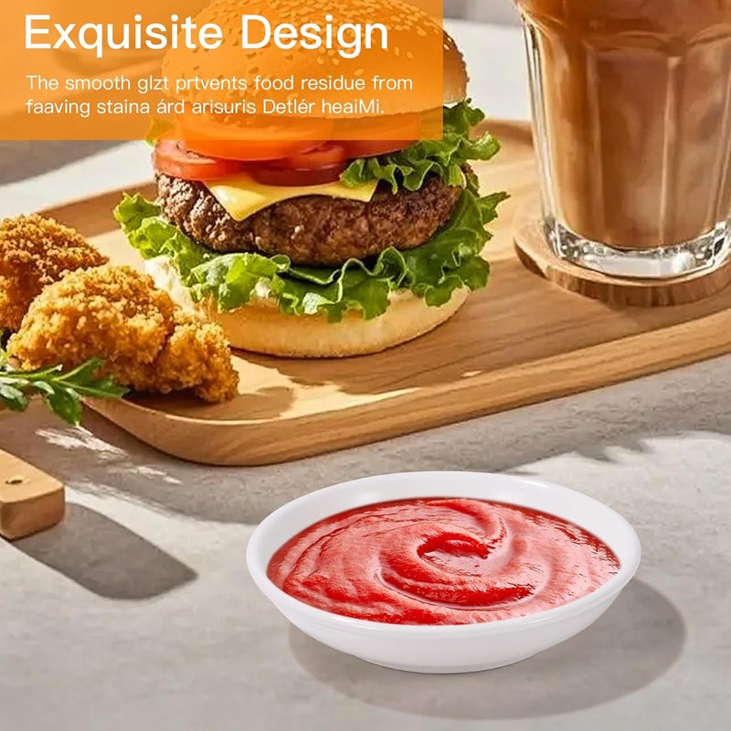 CQSYWQING 6 Pcs Ceramic Dipping Sauce Dish Set - Small Condiment Bowls for Soy Sauce Dish, Sushi, Ketchup, Snacks - Perfect for Parties, Restaurants, Home - Durable Ceramic - Dishwasher Safe - Image 3